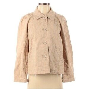 j jill jacket beige tan cotton stretch brocade ps sp s petite summer top blazer